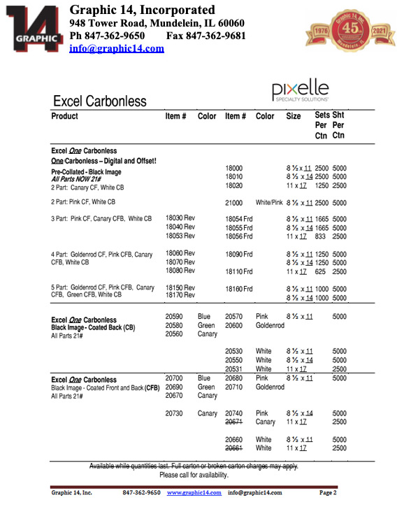 Catalog Carbonless